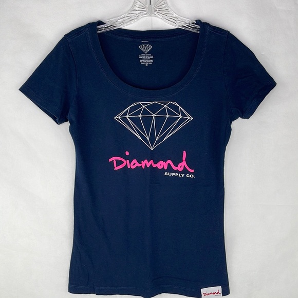 Diamond Supply Co. Tops - Diamond Supply Co. Navy & Neon Pink T-Shirt